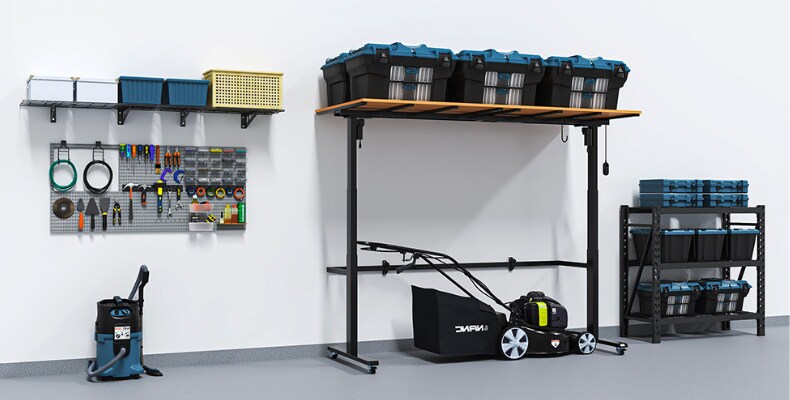 Motorized garage storage online racks